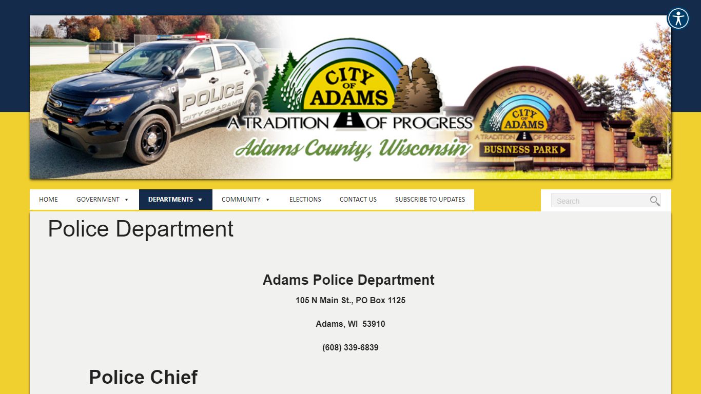 Police Department | City of Adams, Adams County, Wisconsin